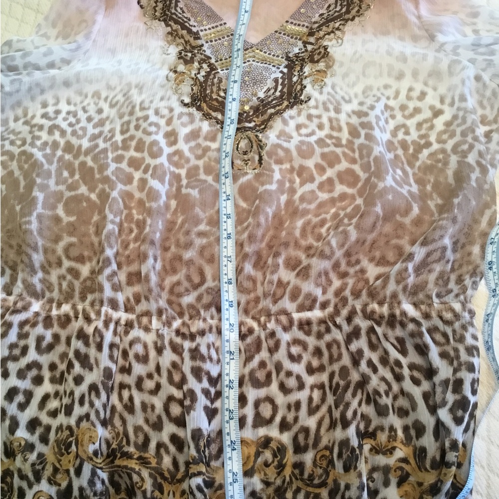 Chico's Gold Pleated Skirt and Animal Print Ensemble - Picture 6 of 6